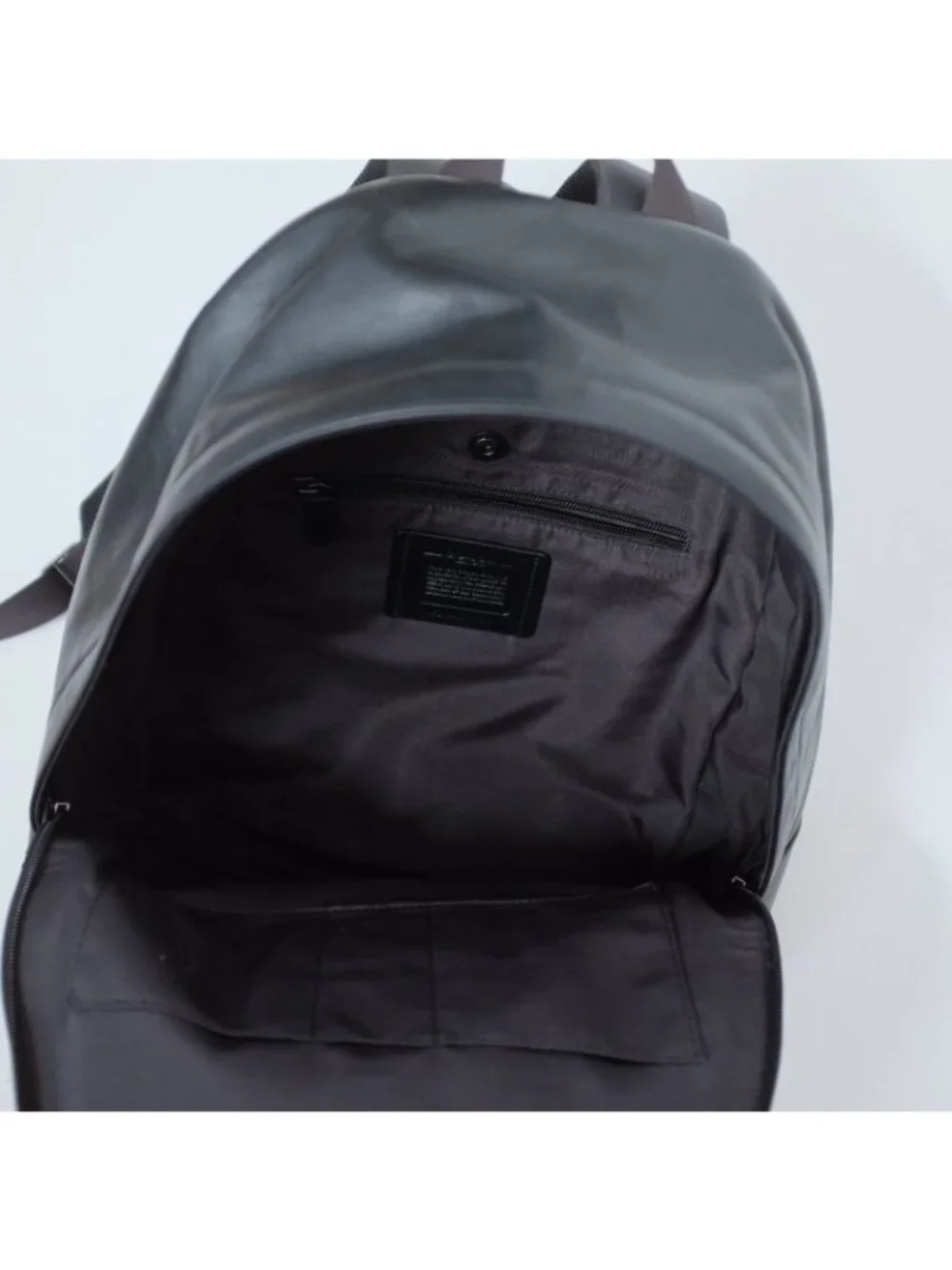 New Mens Coach Large All Leather Backpack Bag Black